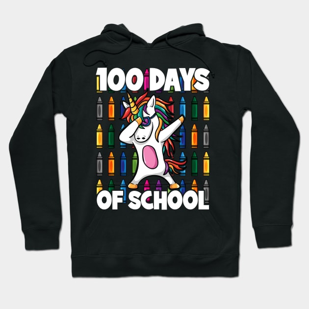 100 Days of School Crayon Dabbing Unicorn Magic Hoodie by RadStar